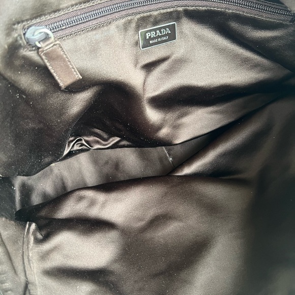 Prada Satchel in Rich Brown canvas and Vibrant Yellow Leather - Picture 7 of 10